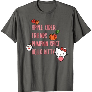 image:imageApple Cider Friends Pumpkin Spice Hello Kitty TShirtAsphalt Grey