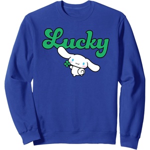 image:imageCinnamoroll Lucky Clover St Patty Day St Patricks Day SweatshirtRoyal Blue