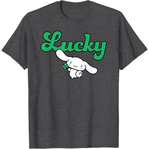 image:imageCinnamoroll Lucky Clover St Patty Day St Patricks Day TShirtDark Heather Grey