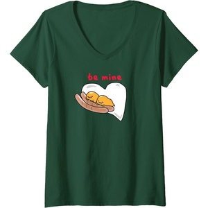 image:imageGudetama Be Mine Sausage amp Eggs Valentines VNeck TShirtDark Green