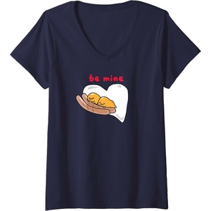 image:imageGudetama Be Mine Sausage amp Eggs Valentines VNeck TShirtNavy Blue