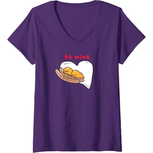 image:imageGudetama Be Mine Sausage amp Eggs Valentines VNeck TShirtPurple