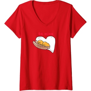 image:imageGudetama Be Mine Sausage amp Eggs Valentines VNeck TShirtRed