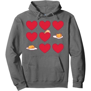 image:imageGudetama Hearts amp Eggs Valentines Pullover HoodieAsphalt Grey