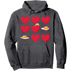 image:imageGudetama Hearts amp Eggs Valentines Pullover HoodieDark Heather Grey