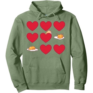 image:imageGudetama Hearts amp Eggs Valentines Pullover HoodieSage Green