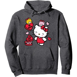 image:imageHello Kitty Be Mine Candy Gifts Valentines Pullover HoodieDark Heather Grey