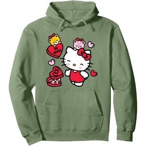 image:imageHello Kitty Be Mine Candy Gifts Valentines Pullover HoodieSage Green