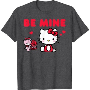 image:imageHello Kitty Be Mine Chocolates Valentines TShirtDark Heather Grey