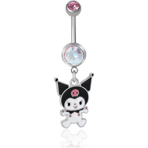 image:imageHello Kitty Belly Button Ring 14g Stainless Steel Kawaii Belly Button Piercing Jewelry Sanrio Official LicenseKuromi