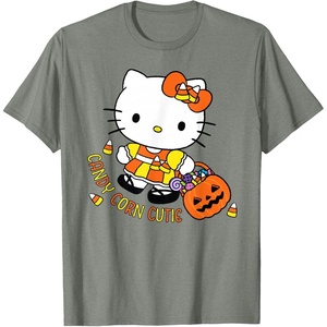 image:imageHello Kitty Candy Corn Cutie Halloween TShirtOlive Heather