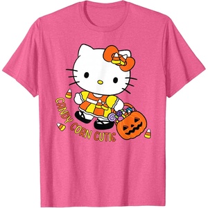 image:imageHello Kitty Candy Corn Cutie Halloween TShirtPink Heather