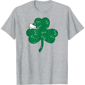 image:imageHello Kitty Clover amp Bows Saint Patricks Day TShirtHeather Grey