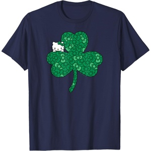 image:imageHello Kitty Clover amp Bows Saint Patricks Day TShirtNavy Blue