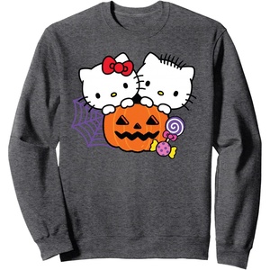 image:imageHello Kitty Dear Daniel Perfect Pair Halloween SweatshirtDark Heather Grey