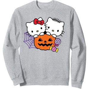 image:imageHello Kitty Dear Daniel Perfect Pair Halloween SweatshirtHeather Grey