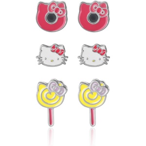image:imageHello Kitty Earrings Set  Official License 3Pack Stud Earrings  Hello Kitty Stuff from SanrioHello Kitty Pink and Yellow