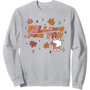 image:imageHello Kitty Falling for You Autumn Leaves SweatshirtHeather Grey