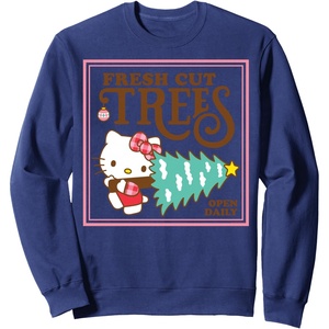 image:imageHello Kitty Fresh Cut Christmas Trees SweatshirtNavy Blue
