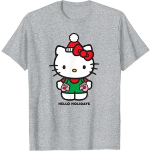 image:imageHello Kitty Hello Holidays Christmas Tee Shirt TShirtHeather Grey