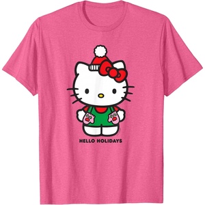 image:imageHello Kitty Hello Holidays Christmas Tee Shirt TShirtPink Heather