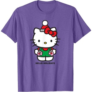 image:imageHello Kitty Hello Holidays Christmas Tee Shirt TShirtPurple Heather