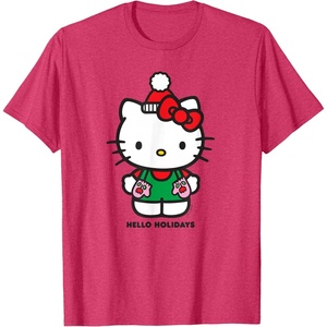 image:imageHello Kitty Hello Holidays Christmas Tee Shirt TShirtRed Heather