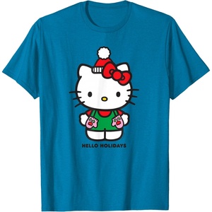 image:imageHello Kitty Hello Holidays Christmas Tee Shirt TShirtSapphire Blue