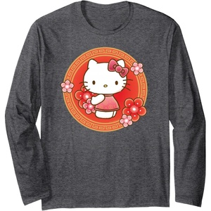 image:imageHello Kitty Lunar New Year Flowers Long Sleeve TShirtDark Heather Grey