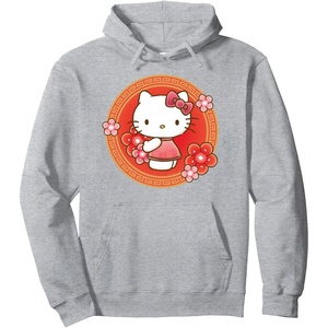 image:imageHello Kitty Lunar New Year Flowers Pullover HoodieHeather Grey