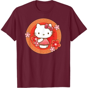 image:imageHello Kitty Lunar New Year Flowers TShirtBurgundy