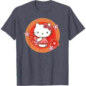 image:imageHello Kitty Lunar New Year Flowers TShirtHeather Blue