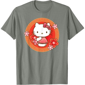 image:imageHello Kitty Lunar New Year Flowers TShirtOlive Heather