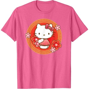 image:imageHello Kitty Lunar New Year Flowers TShirtPink Heather