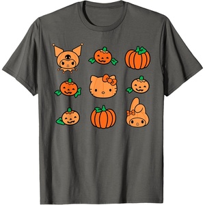 image:imageHello Kitty My Melody Kuromi Pumpkins Halloween TShirtAsphalt Grey