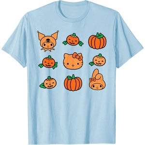 image:imageHello Kitty My Melody Kuromi Pumpkins Halloween TShirtBaby Blue