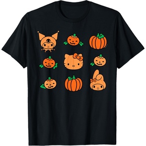 image:imageHello Kitty My Melody Kuromi Pumpkins Halloween TShirtBlack