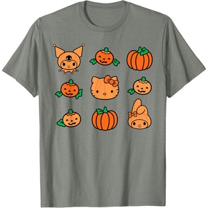 image:imageHello Kitty My Melody Kuromi Pumpkins Halloween TShirtOlive Heather