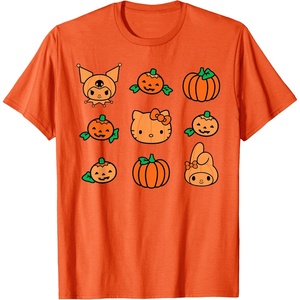 image:imageHello Kitty My Melody Kuromi Pumpkins Halloween TShirtOrange