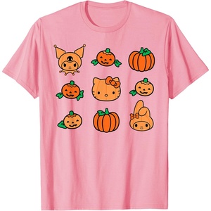 image:imageHello Kitty My Melody Kuromi Pumpkins Halloween TShirtPink