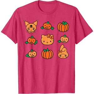 image:imageHello Kitty My Melody Kuromi Pumpkins Halloween TShirtRed Heather