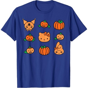 image:imageHello Kitty My Melody Kuromi Pumpkins Halloween TShirtRoyal Blue
