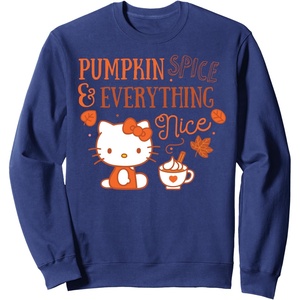 image:imageHello Kitty Pumpkin Spice And Everything Nice SweatshirtNavy Blue