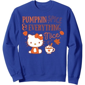 image:imageHello Kitty Pumpkin Spice And Everything Nice SweatshirtRoyal Blue