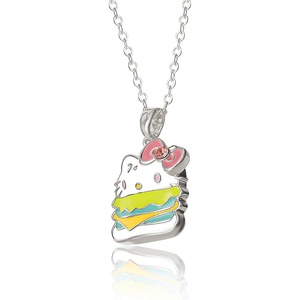 image:imageHello Kitty Sanrio Burger Necklace for Women 162 Silver FlashPlated Pendant Necklace Official License