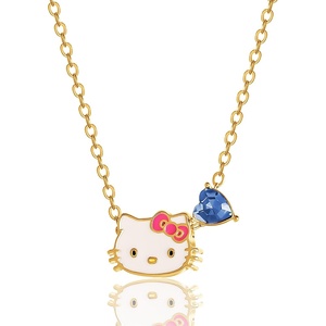 image:imageHello Kitty Sanrio Gifts Birthstone Necklace 18 18kt Gold FlashPlated Necklace Jewelry Official LicenseDecemberZircon Blue