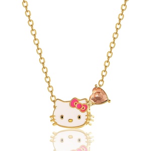image:imageHello Kitty Sanrio Gifts Birthstone Necklace 18 18kt Gold FlashPlated Necklace Jewelry Official LicenseJuneLight Peach