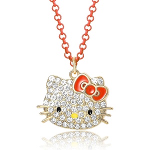 image:imageHello Kitty Sanrio Pave Crystal Pendant Necklace for Women Official License 163 Sparkly Necklace with Enamel PlatingRed