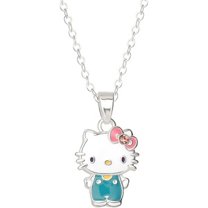 image:imageHello Kitty Sanrio Womens Kuromi Necklace Collection  Silver and 18kt FlashPlated with Crystal amp Enamel Pendants Officially LicensedPink Crystal