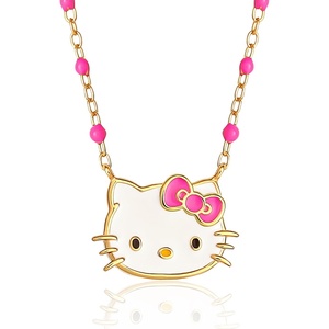 image:imageHello Kitty Sanrio Womens Necklace Collection  Necklaces with Pink Enamel and Heart Charms Officially LicensedPink Bow